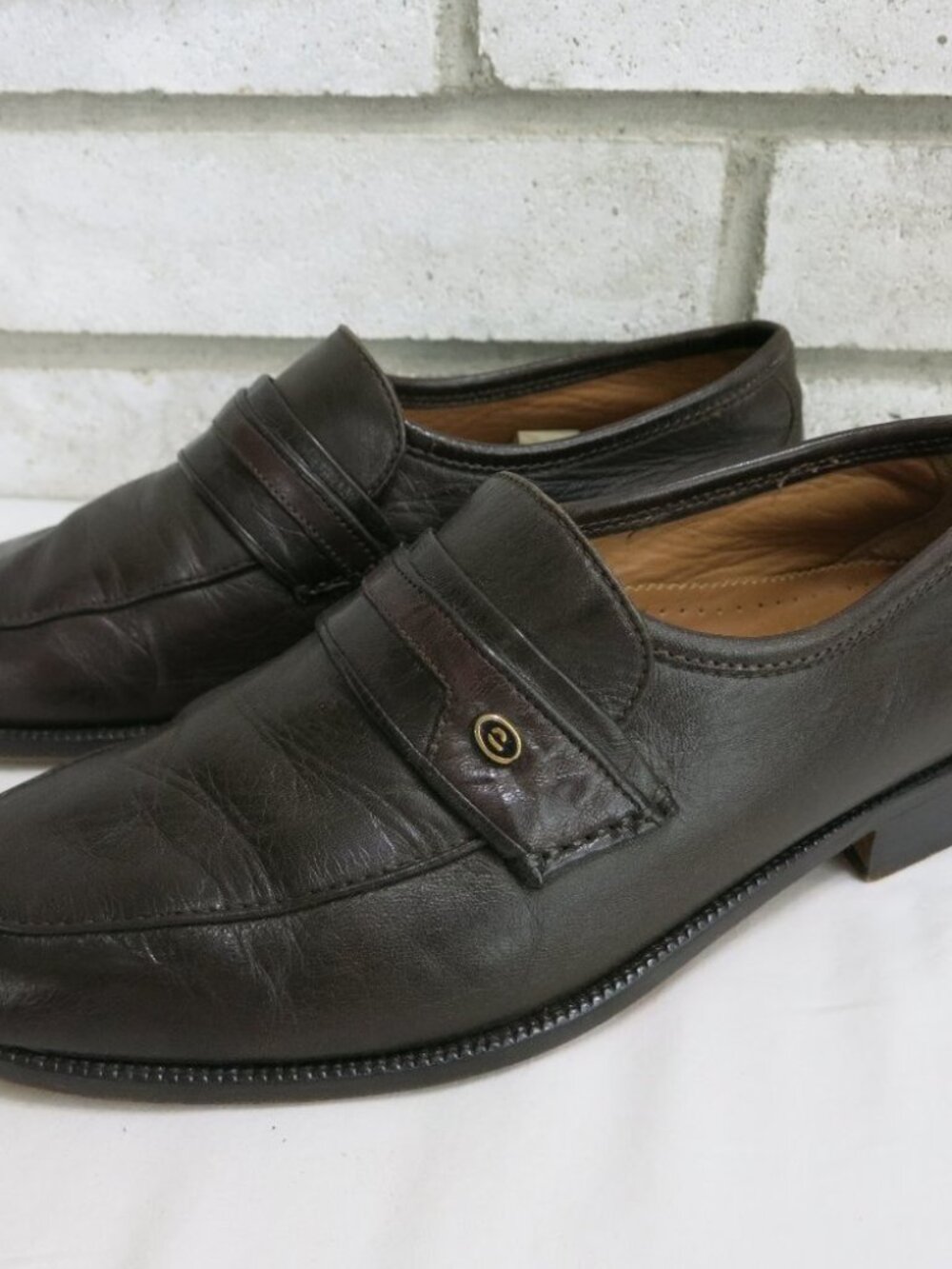 Giorgio Martini Leather Dress Strap Moccasins Men's Footwear Formal Shoes 40 6